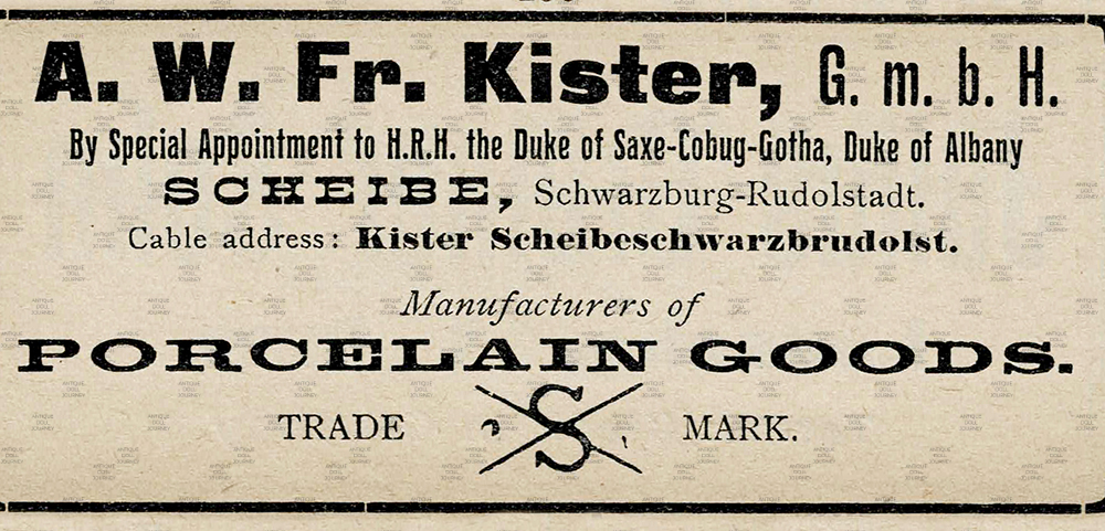 a portion of the ad that appeared for A. W. Fr. Kister in 1911 