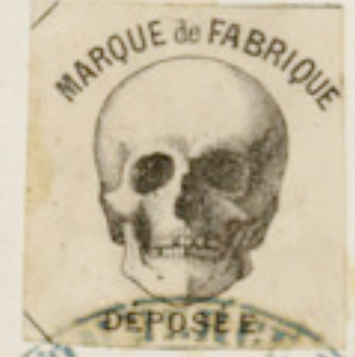 Trademark with Skull for Leon Casimir Bru 1869 reads Marque de Fabrique Depose