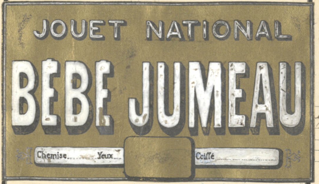 1896 registered gold box label trademark by la Societe E. Jumeau et Cie for Bebe Jumeau