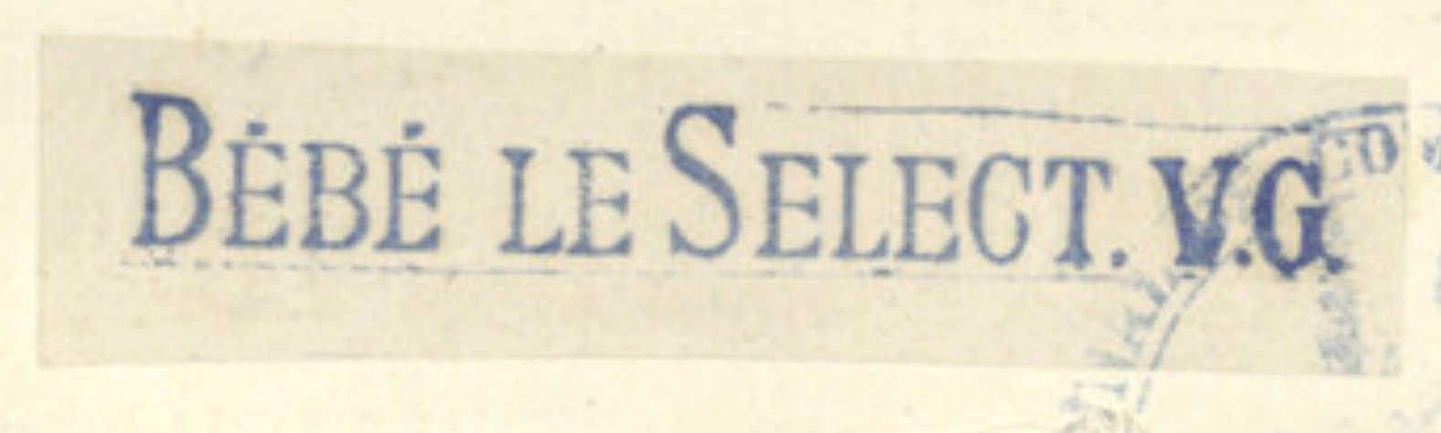 1899 registered trademark for Bebe Le Select by Vervier