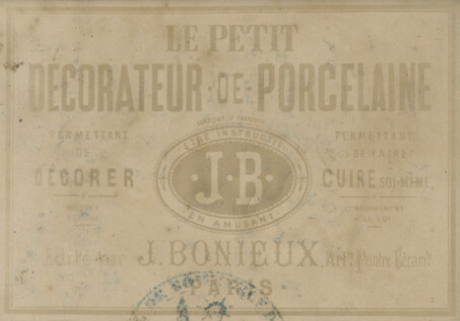 1879 registered trademark for Jules Bonieux for Le Petit Decorateur de Porcelaine