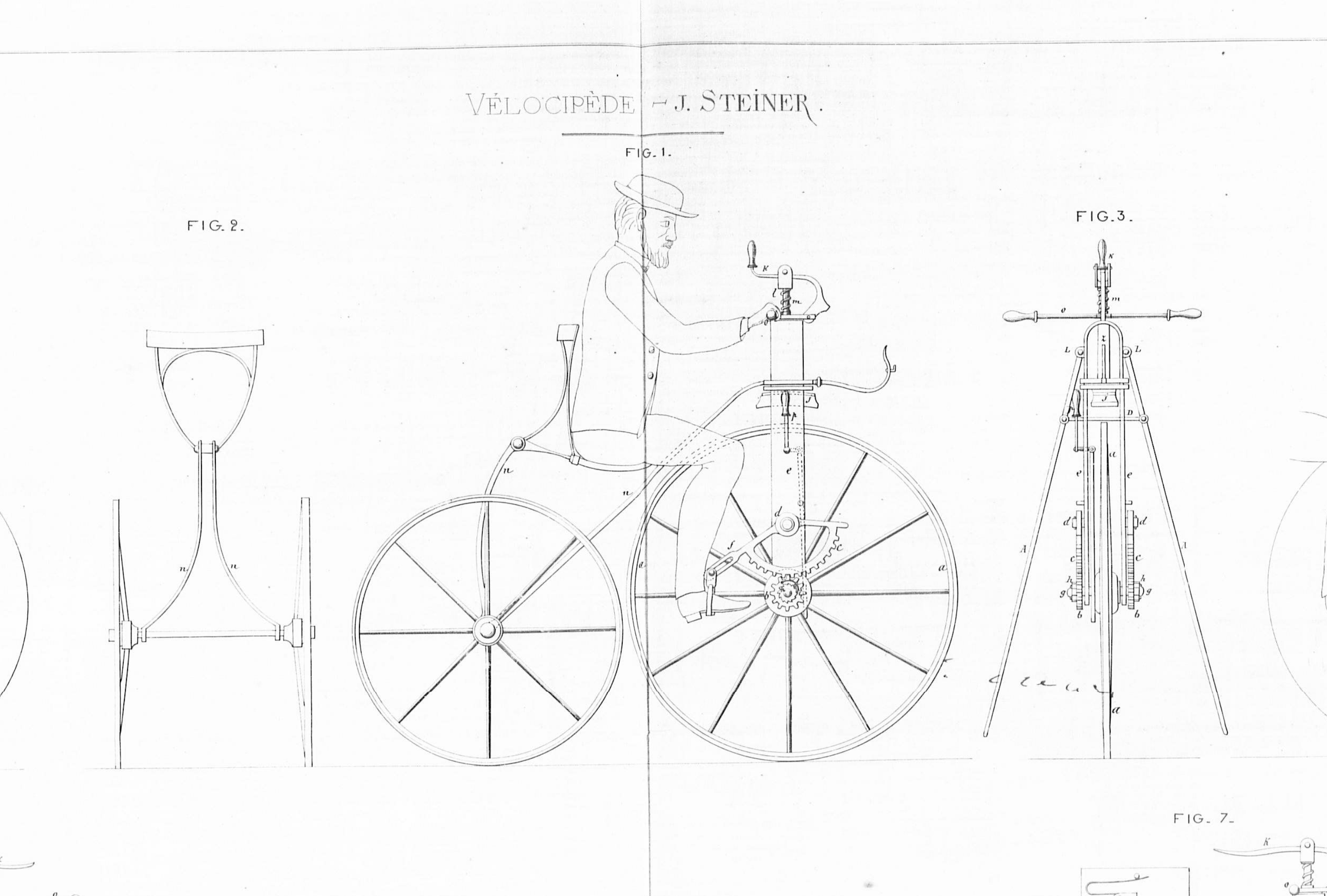 19th Century French patent for a form of bicycle by Jules Steiner, toy manufacturer